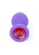 Анальная пробка с камнем Plug-Jewellery Purple Silicon PLUG Medium- Red Diamond размер М