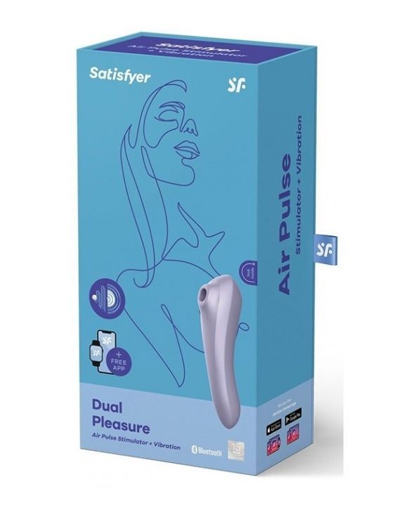 Двойной смарт вибратор с вакуумной стимуляцией Satisfyer Dual Pleasure сиреневый