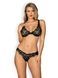 Комплект кружевной Obsessive Luvae черный, S/M