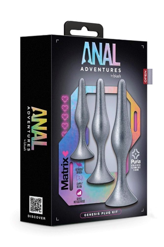 Набір анальних пробок 3 шт. срібний Blush Anal Adventure