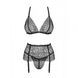 Комплект Obsessive Chiccanta 3 pcs set black L/XL