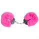 Наручники DS Fetish Plush handcuffs, металл с мехом, малиновые