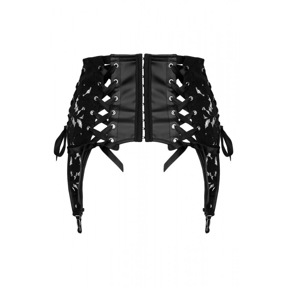 Пояс для панчіх спандекс гіпюр F143 Noir Handmade S