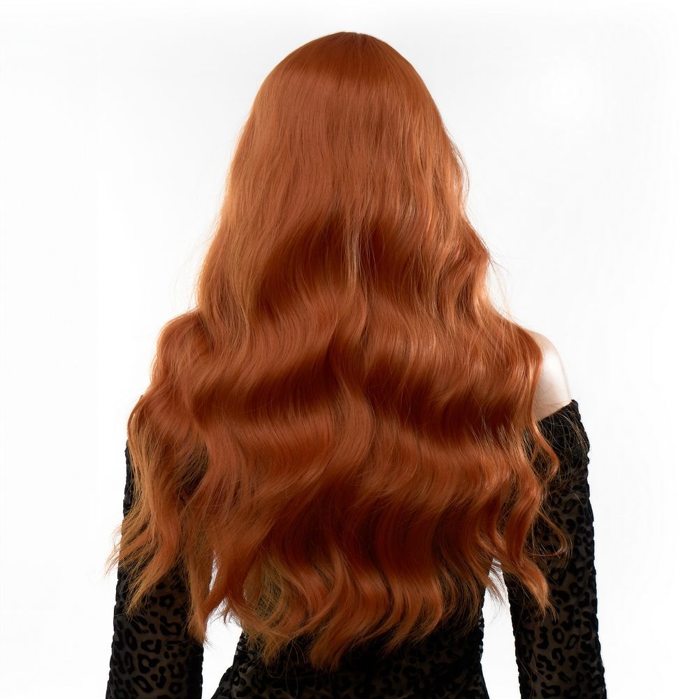 Парик длинный волнистый с челкой Fetish Hair рыжий, 60 см