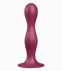 Фаллоимитатор вагинально-анальный с утяжеленными шариками Satisfyer Double Ball-R, бордовый
