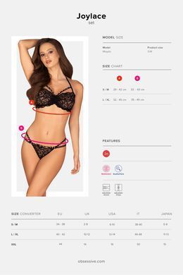 Комплект Obsessive Joylace 2 предмета S/M