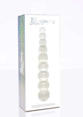 Фаллоимитатор из шариков Frozen Fountain стеклянный, прозрачный, 22 х 3.5 см