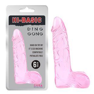 Фаллоимитатор&nbsp;с мошонкой Chisa Hi&nbsp;Basic&nbsp;Ding&nbsp;Dong&nbsp;6, розовый