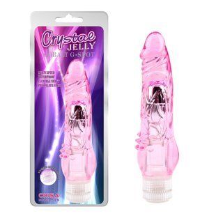 Вибратор с дополнительной стимуляцией клитора Chisa&nbsp;Crystal&nbsp;Jellie на батарейках, розовый