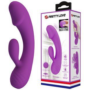 Вибратор-кролик гибкий PRETTY LOVE Doreen, фиолетовый, 17.5 х 3.7 см
