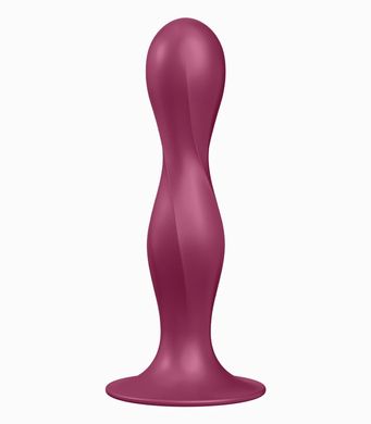 Фаллоимитатор вагинально-анальный с утяжеленными шариками Satisfyer Double Ball-R, бордовый