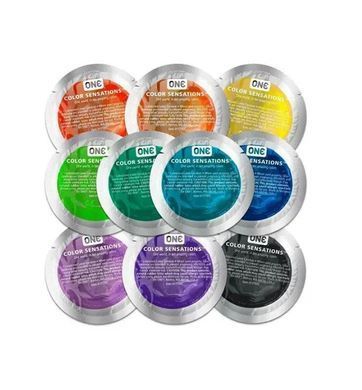 Набір (5 штук) презервативів латексних One Color Sensation силіконовим мастилом синього кольору