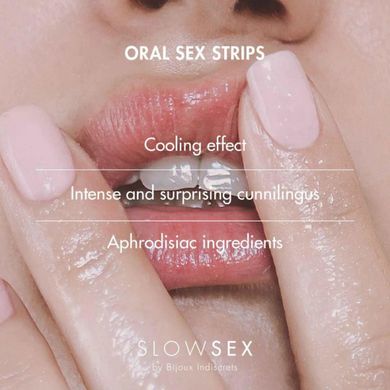 Мятные полоски для орального секса Bijoux Indiscrets Oral sex strips - SLOW SEX, 7 шт