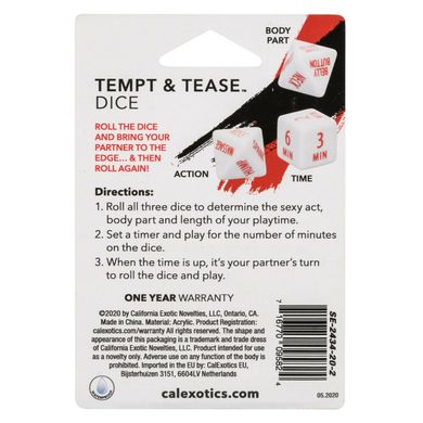 Секс гра кубики Cal Exotics Tempt & Tease Dice Tempt & Tease Dice