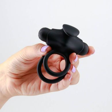 Вибро-эрекционное кольцо с дистанционным пультом Crushious Thumper черное, 8.5 см