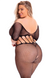 Комбінезон Pink Lipstick Amplify Crotchless, Plus Size, в дрібну сітку, чорний