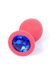 Анальная пробка с камнем Plug-Jewellery Red Silicon PLUG Medium- Blue Diamond размер М