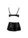 Комплект білизни зі стрінгами з латексу black S/M DEBY SET - Passion