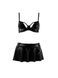Комплект білизни зі стрінгами з латексу black S/M DEBY SET - Passion