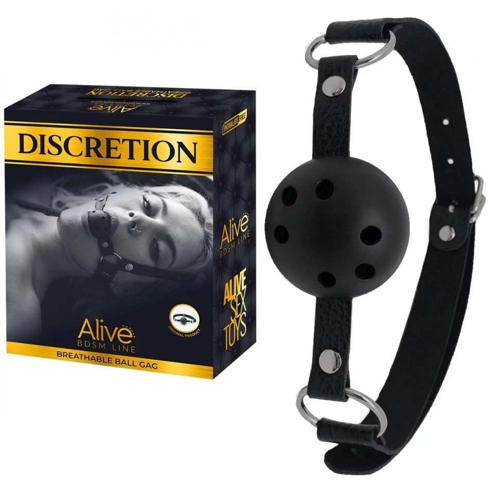 Регульований кляп з перфорованою кулькою Alive Discretion чорний