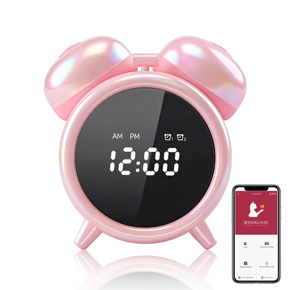 Вібратор-будильник BeYourLover Adult Clock з вакуумом та додатком, рожевий